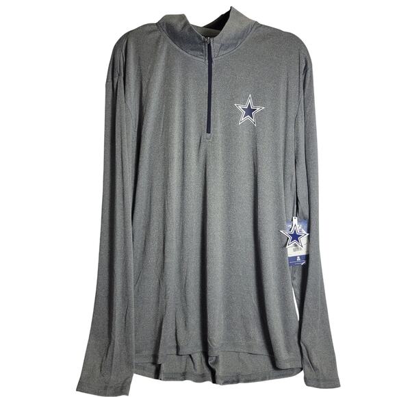 Dallas Cowboys Authentic Gray Pullover Lightweight Long Sleeve 1/4 Zip XL NEW - Picture 1 of 6